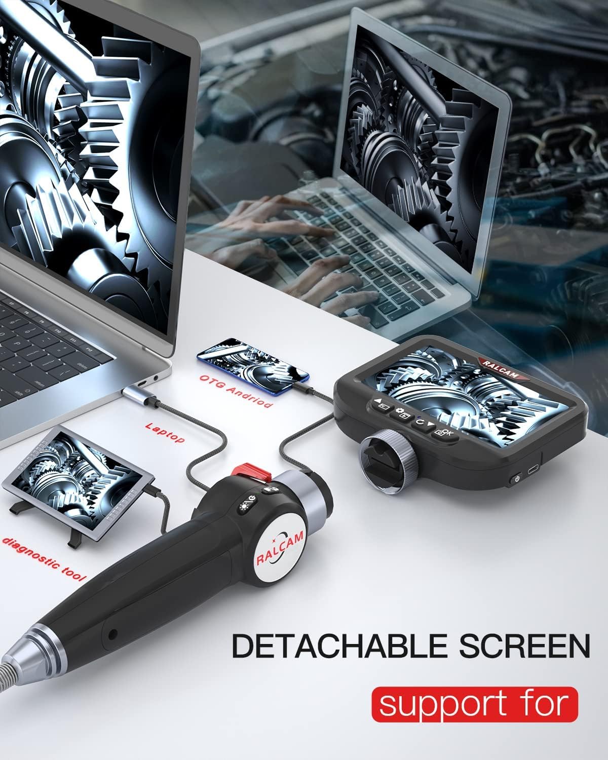 Thumbnail 4 de Ralcam Caméra Endoscope 4,3" HD 1080P 1m 📷