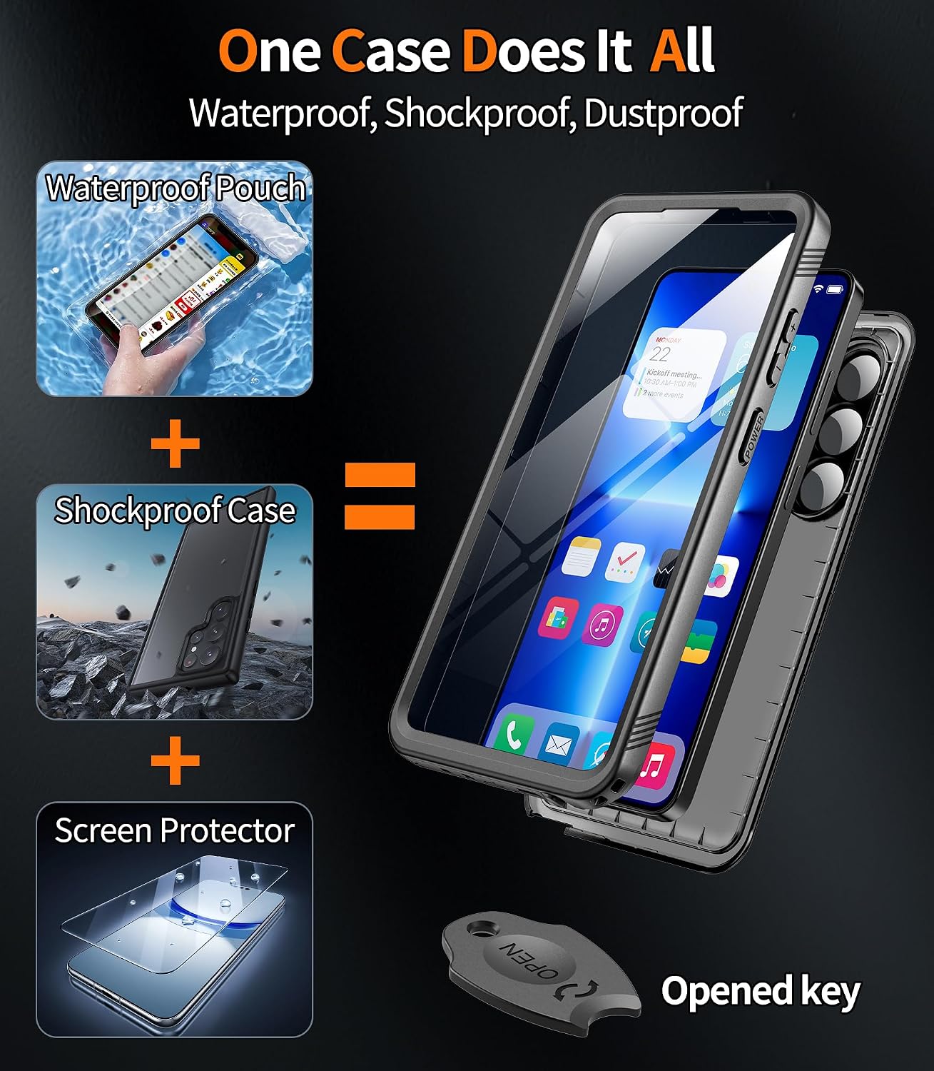 Detalle 2 de Cozycase WPC-11-BK Waterproof 360 Case for iPhone 11, Black TPU