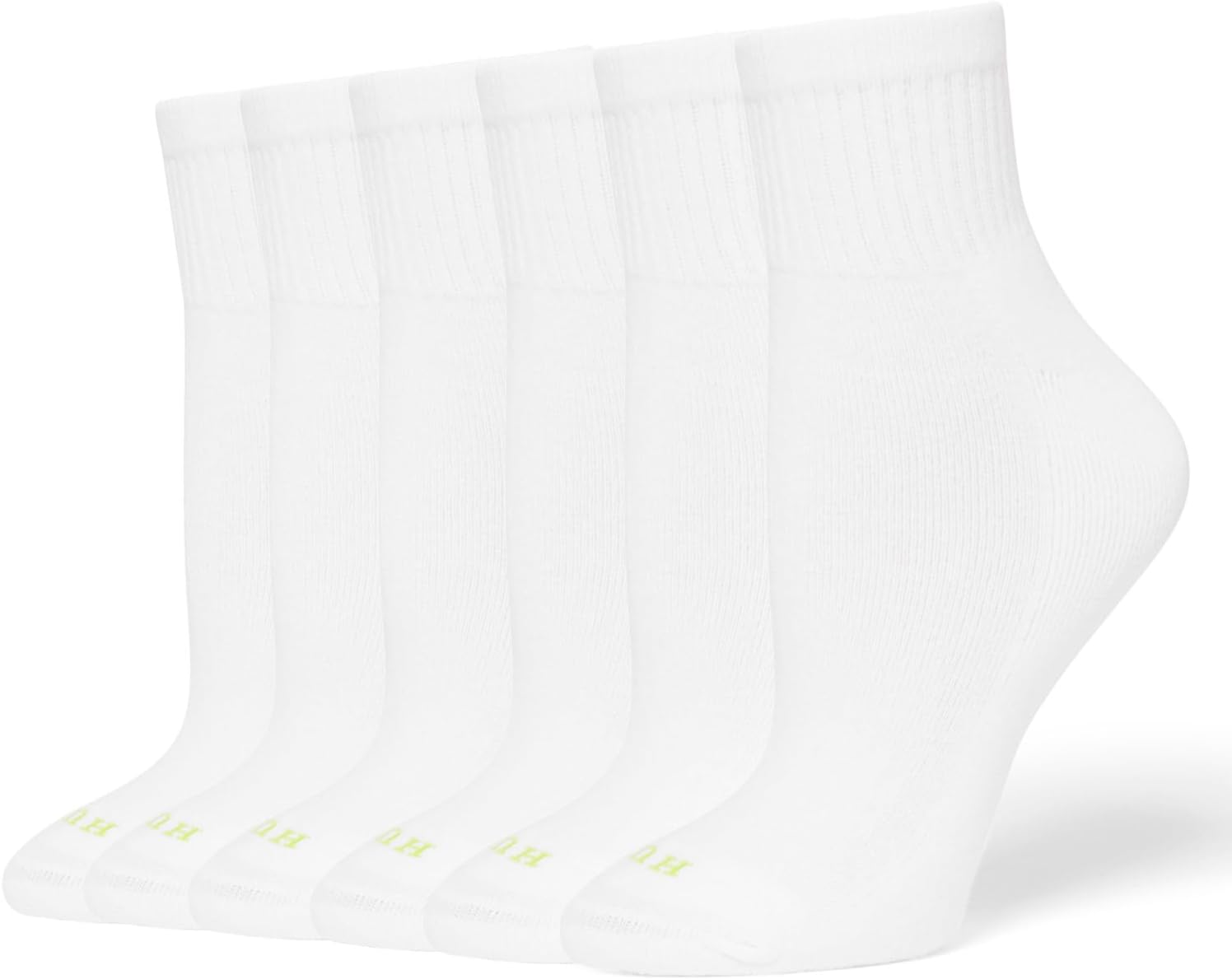 Detalle de HUE Mini Crew Socks for Women (6-Pack) – White, One Size