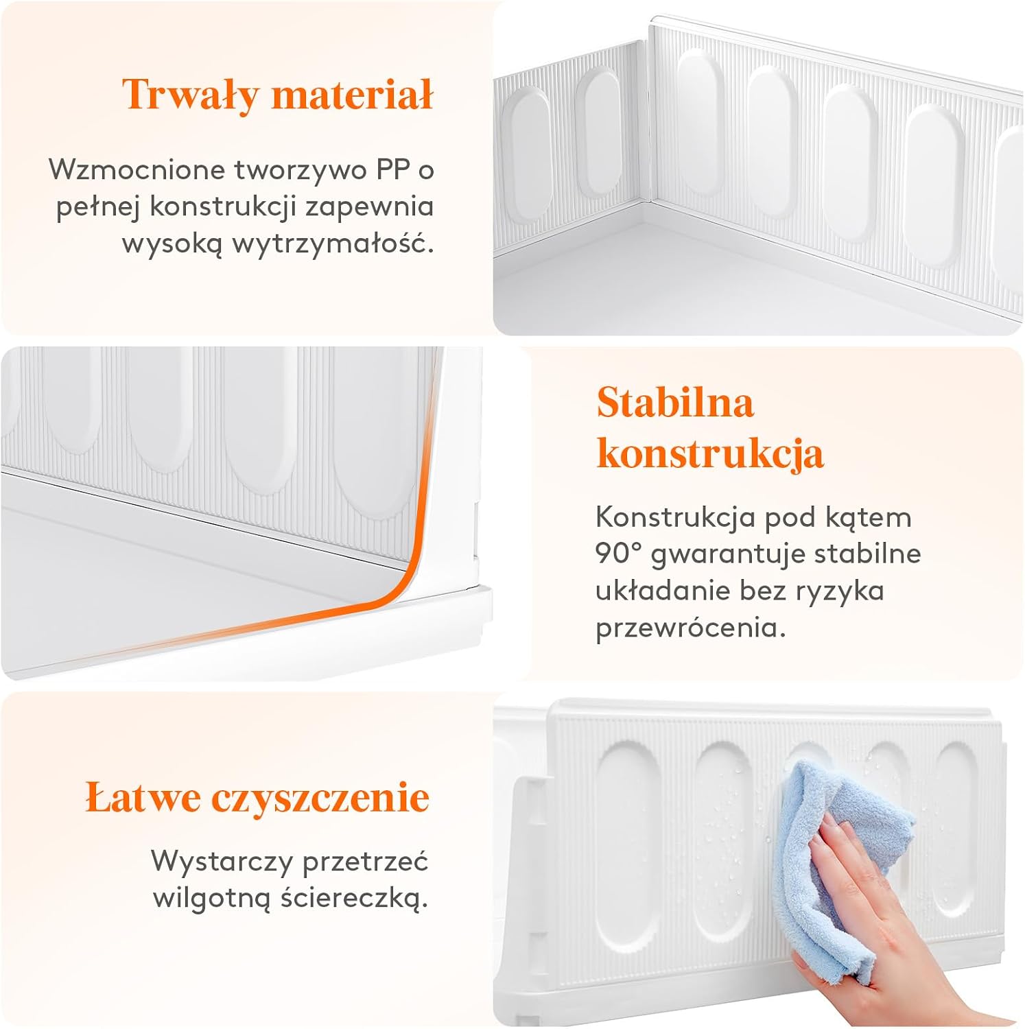 Detalle 2 de Lifewit 25007 – 8 białych organizerów do szafy, piętrowych i wysuwanych