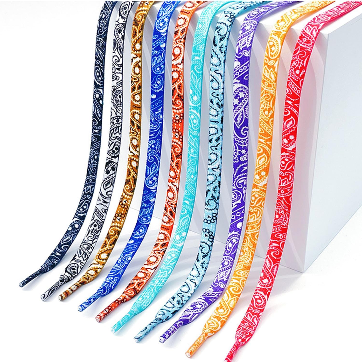 Thumbnail 1 de QUILISHA 1 Paar Schnürsenkel Flach 8 mm – bunte, langlebige Flat Shoelaces für Sneaker und Freizeitschuhe