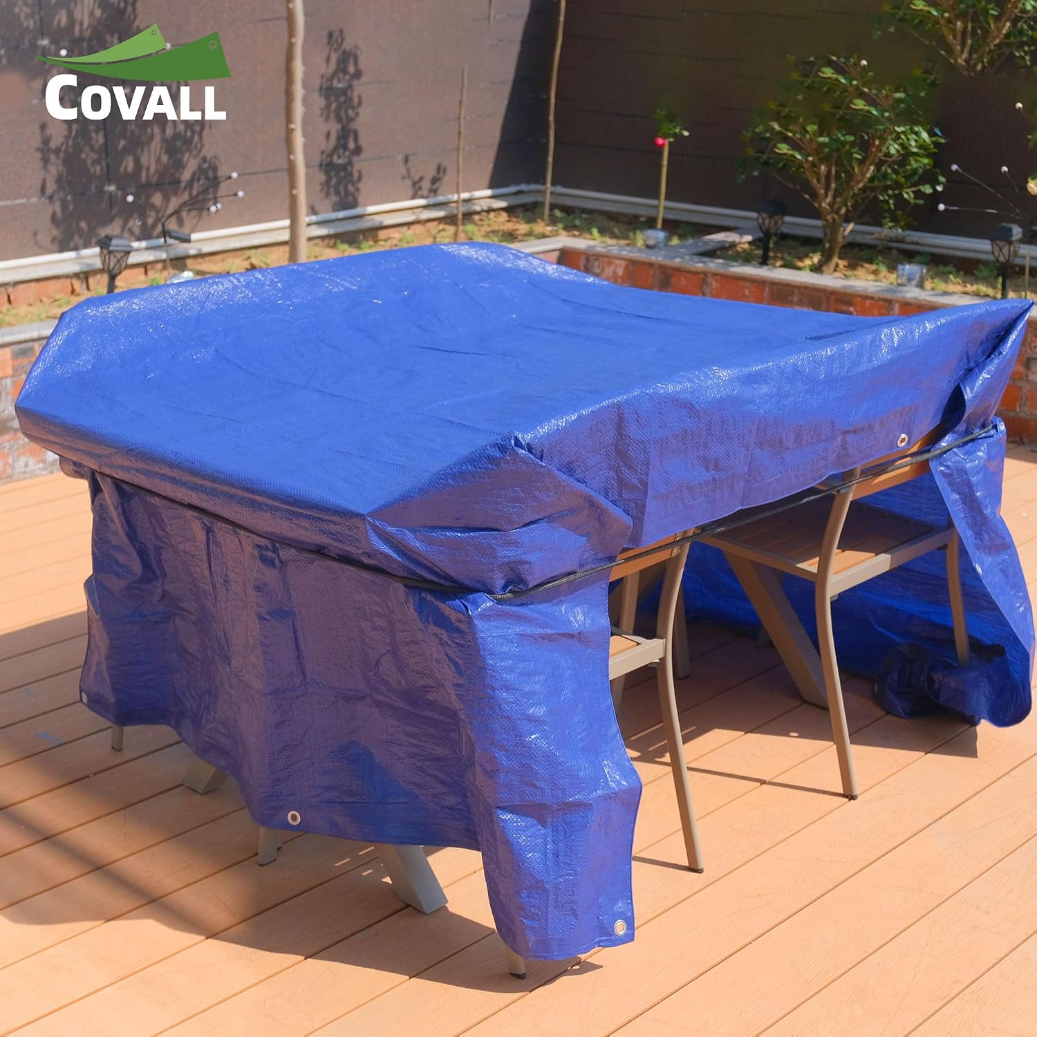 Detalle de COVALL Telone Blu 3x3 m 115 g/m²: impermeabile, anti-strappo e con occhielli per esterni