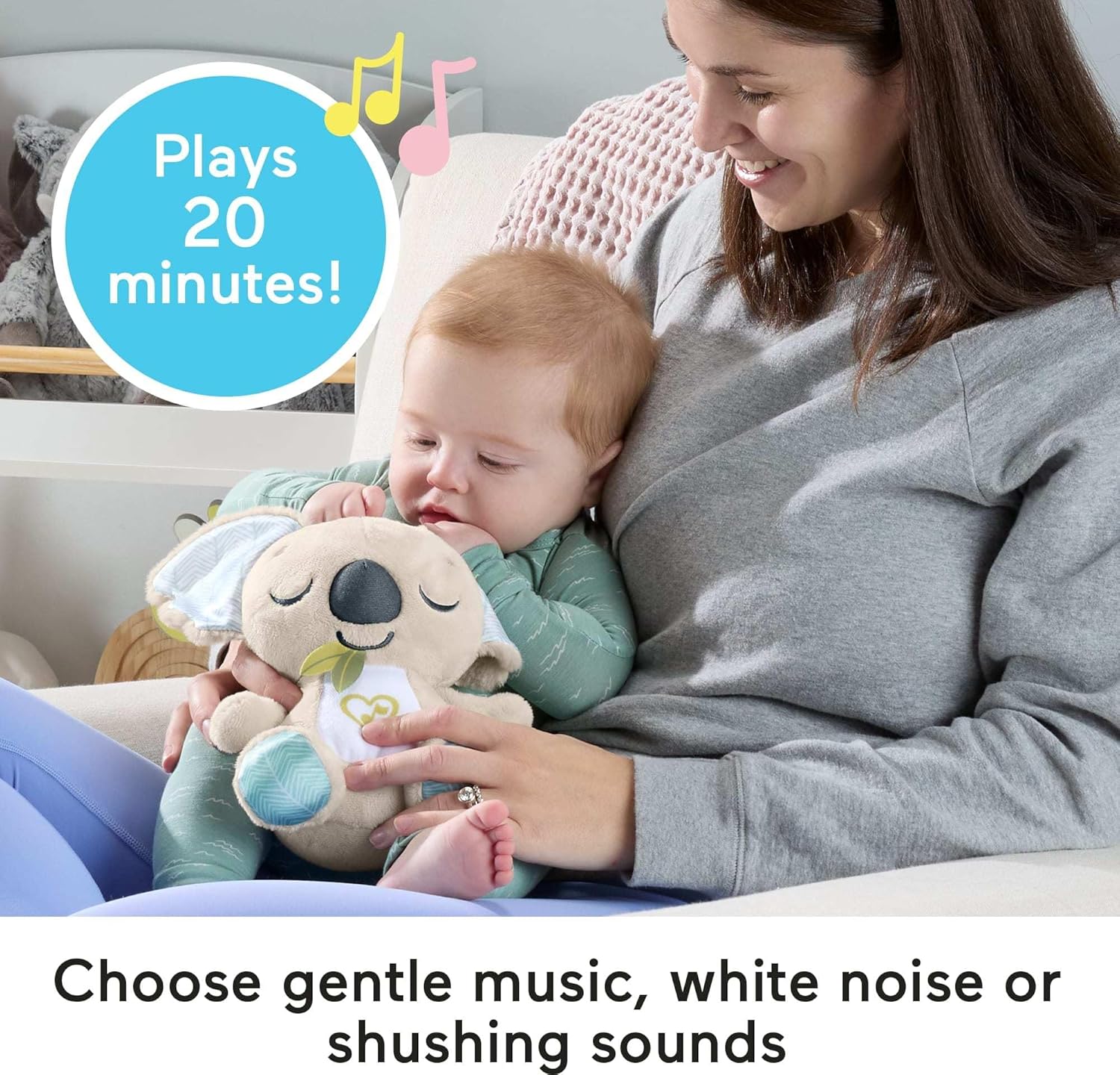 Detalle 2 de Fisher-Price On-the-Go Koala Soother: Plush Portable Sound Machine (JBD65)
