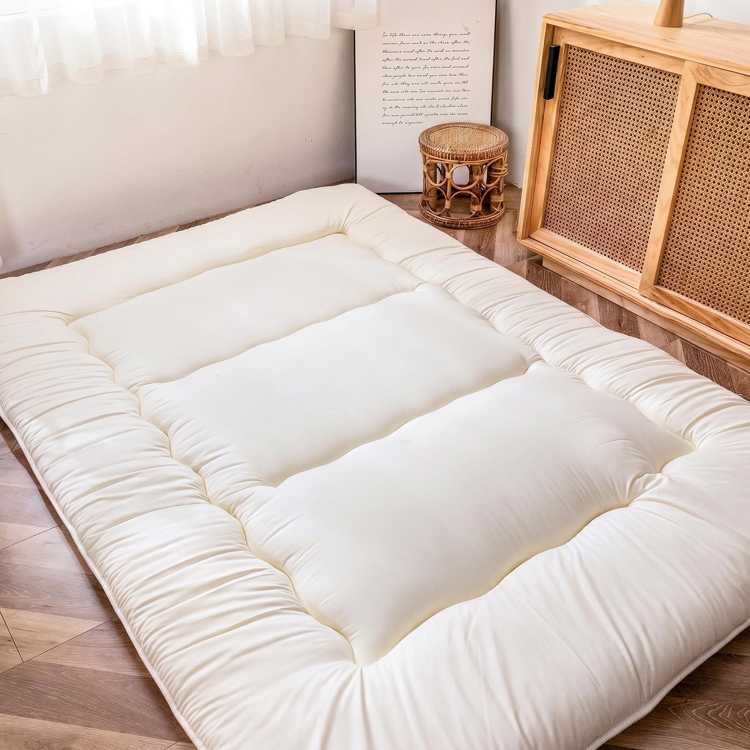 Thumbnail 6 de MAXYOYO 2502-(series) Queen Floor Futon, 4-Inch Foldable Mattress, Off-White