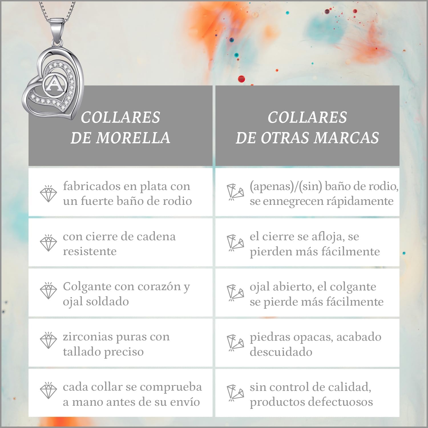 Detalle de Morella collar de mujer 46 cm plata 925