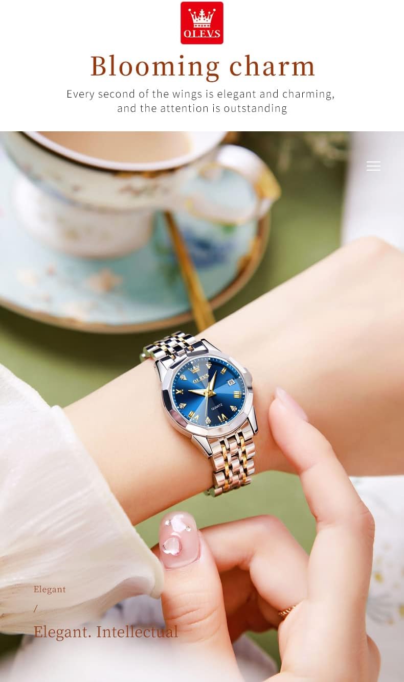 Thumbnail 6 de OLEVS Women’s Analog Quartz Stainless Steel Watch with Day-Date, Luminous Hands & Roman Markers