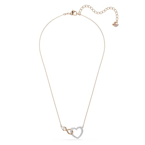 Detalle 2 de Swarovski Collana Infinity, Infinito e Cuore – Bianca, mix di finiture