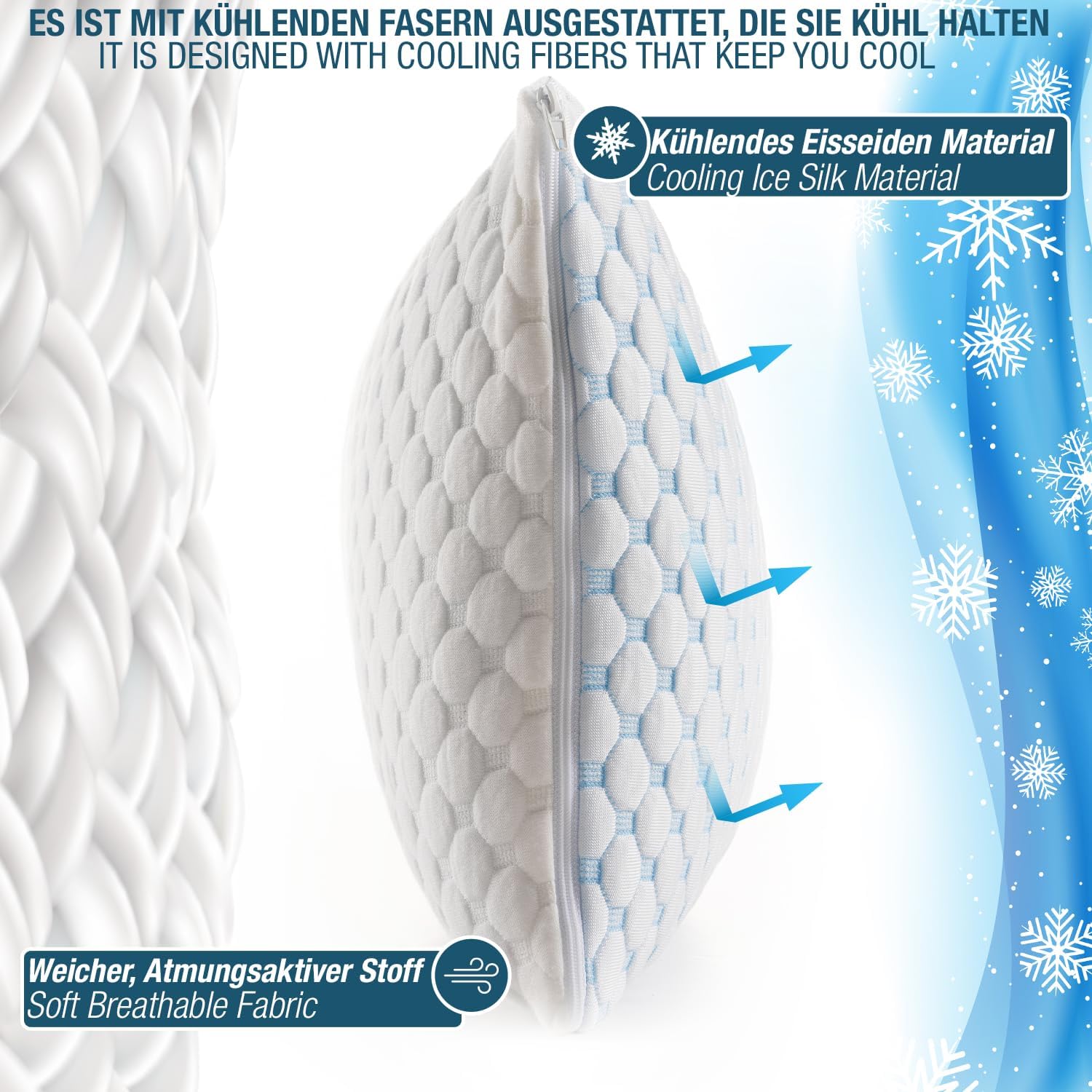 Detalle de Alkamto Adjustable Gel Pillow 73 x 48 cm