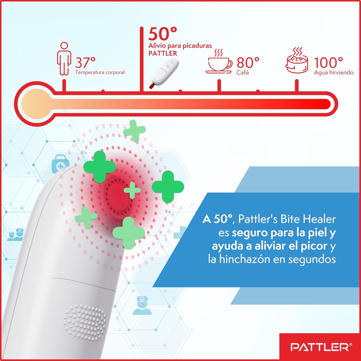 Detalle 2 de PATTLER Dispositivo eléctrico para picaduras de mosquitos con calor (lápiz de alivio)