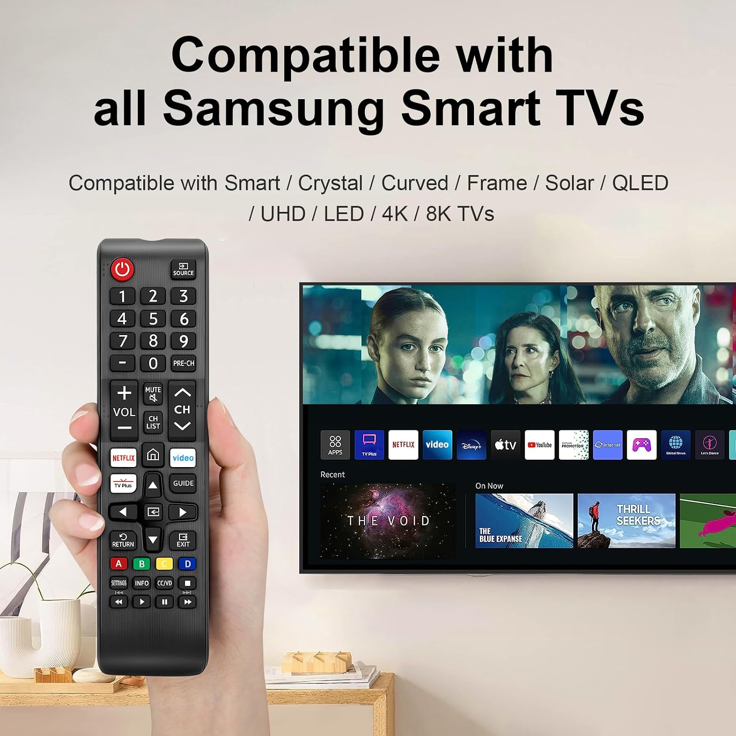 Detalle de (2-Pack) Samsung Smart TV Universal Replacement Remote — BN59 Series, No Pairing Needed