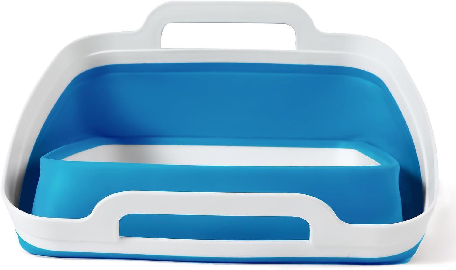 Detalle de FOSJGO Sky Blue Collapsible Dish Basin with Drain Plug, 2.4-Gallon Capacity