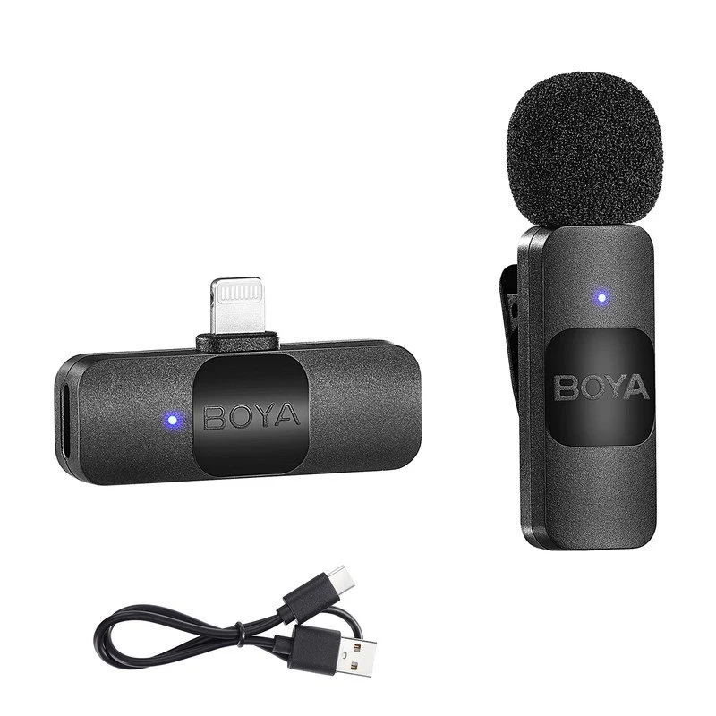Detalle de Boya BY‑V1 micrófono inalámbrico Lavalier para iOS 🎤