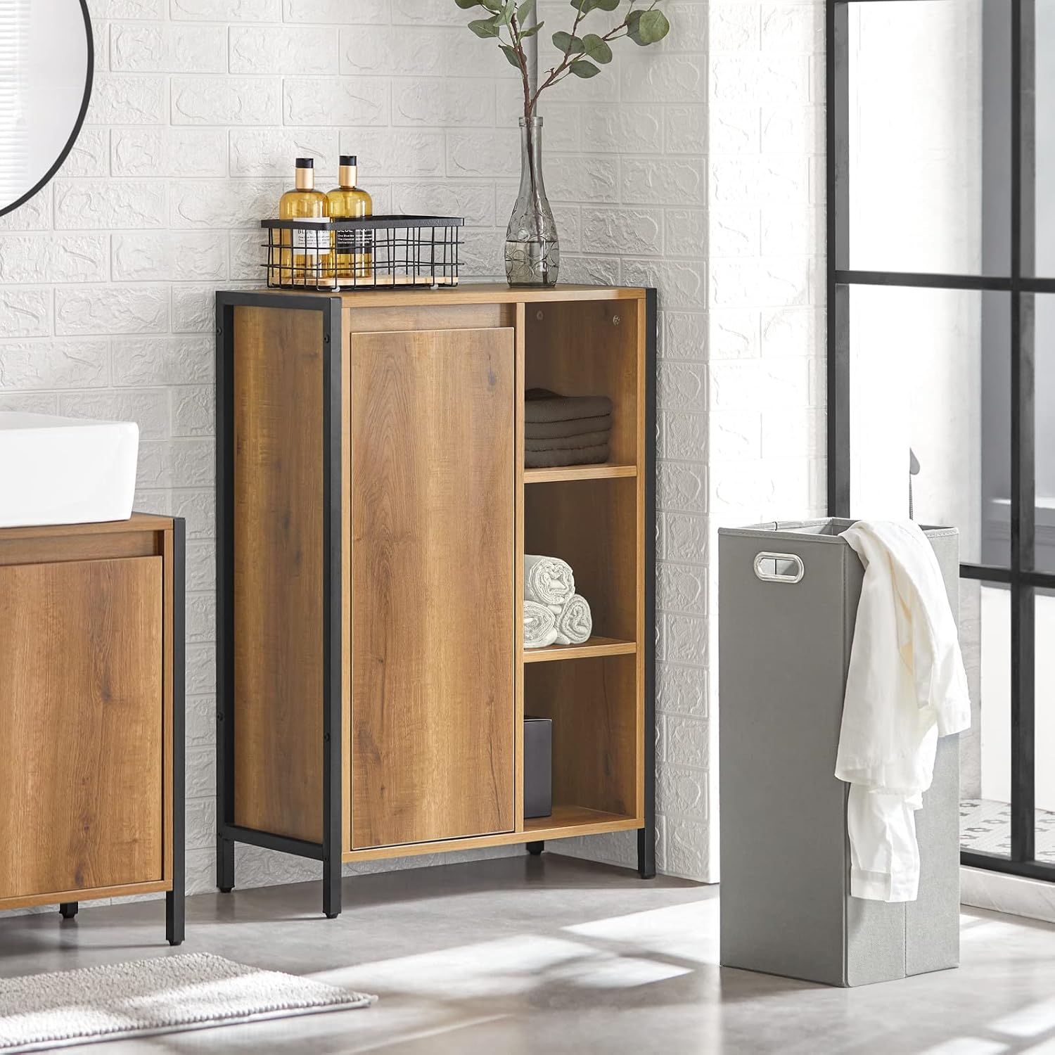 Detalle 2 de SoBuy BZR65-PF Meuble salle de bain 60x30x90 cm