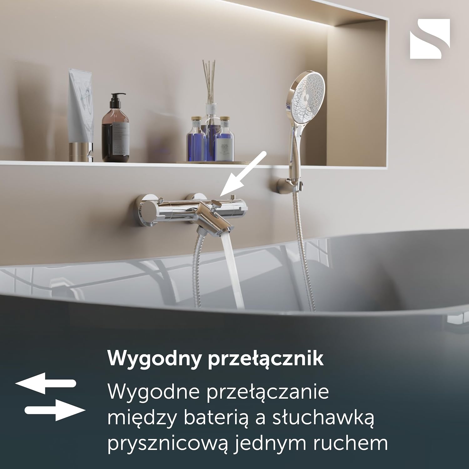 Thumbnail 2 de Schütte 52470 London Chrome – termostatyczna bateria wannowa ścienna