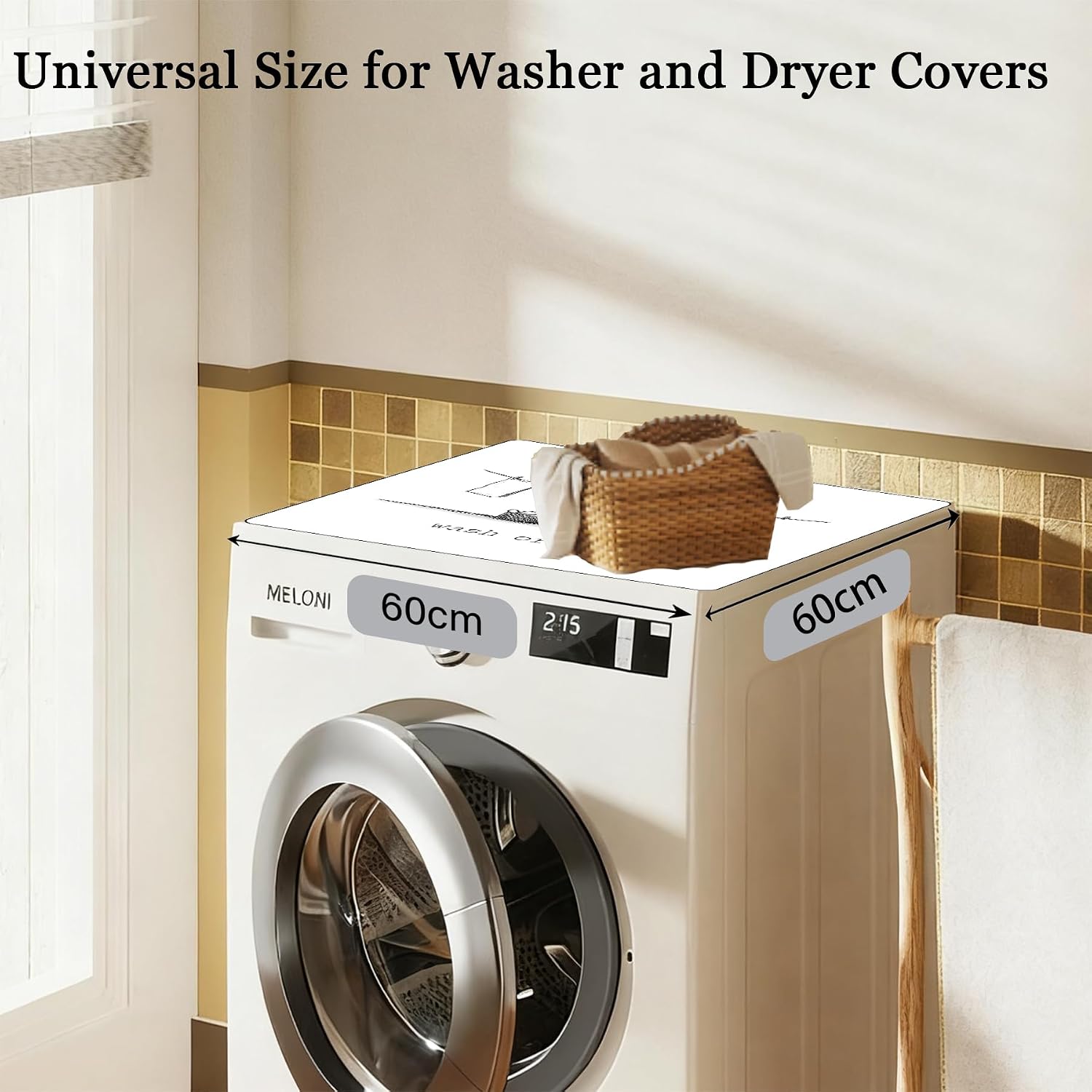 Detalle de BSFHH XYJD2509 Christmas Washer and Dryer Top Protector Mat, Non-Slip