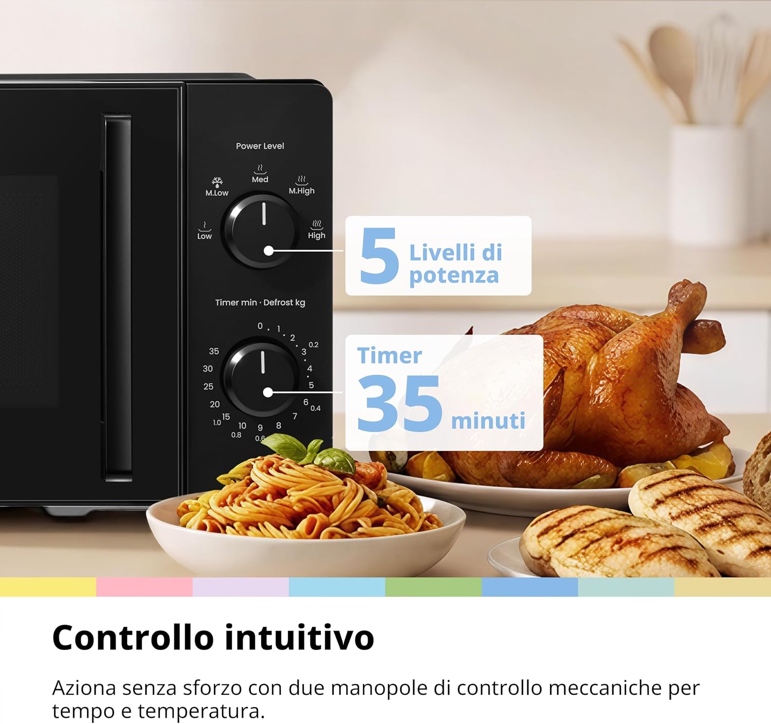 Thumbnail 6 de COMFEE' Forno a Microonde Nero 20 L, 700W – CMO-MM20L2NFPE(BK) compatto ed elegante