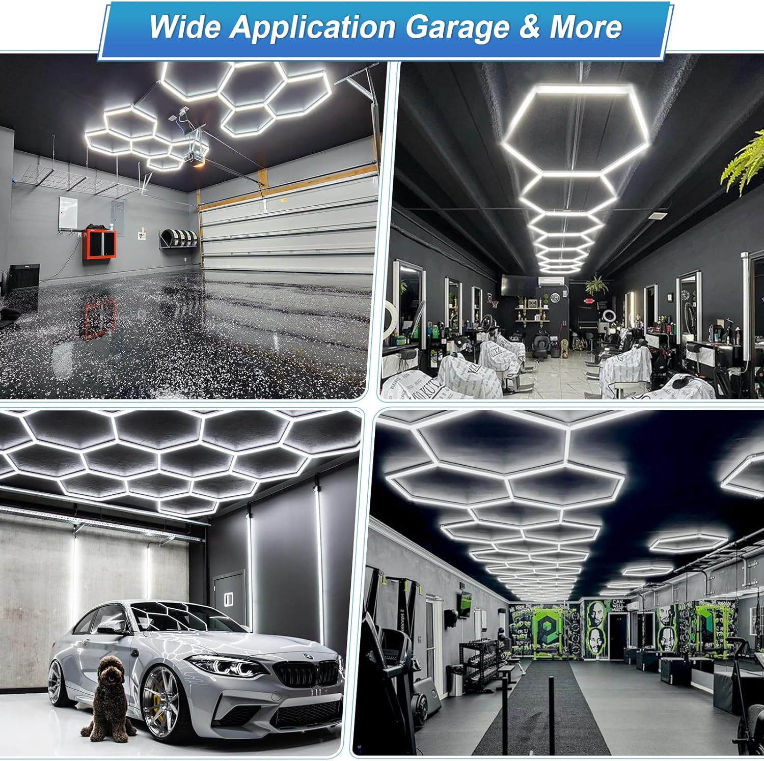 Thumbnail 4 de LZHOME hexagon led garage light dimmable, 11-Grid, 26,400 lm LED Ceiling Light
