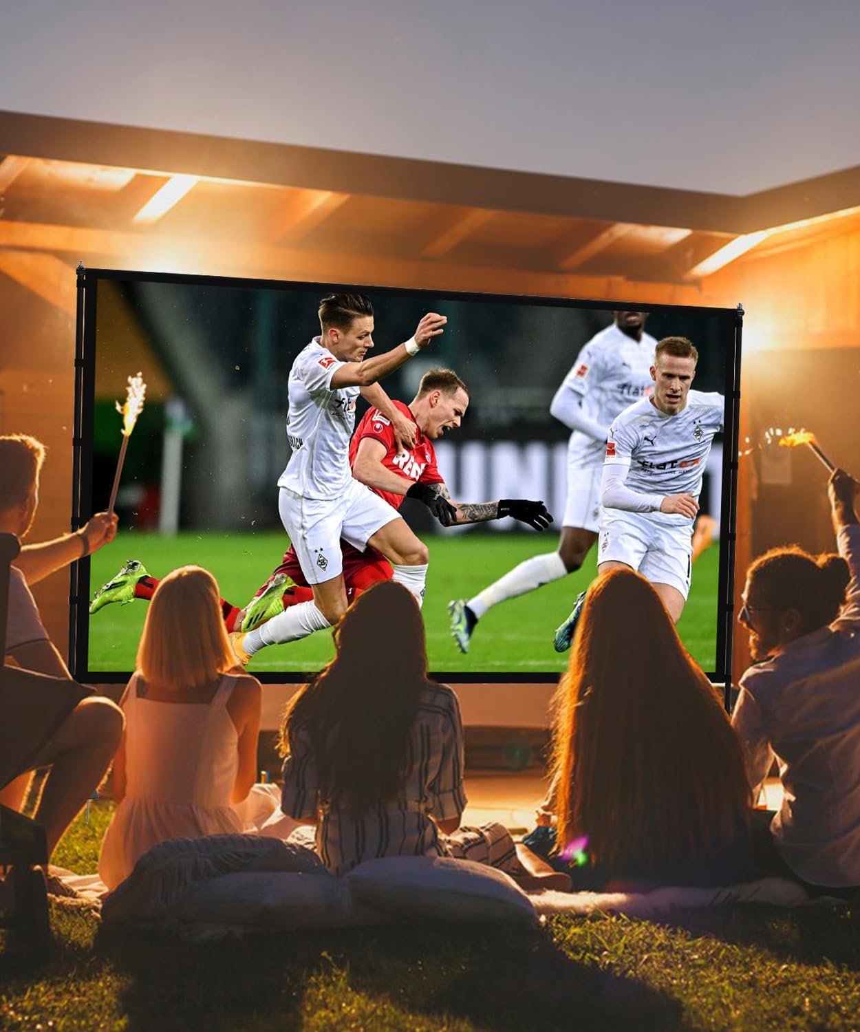 Detalle de STWUI 100-Inch Outdoor Projector Screen with Stand