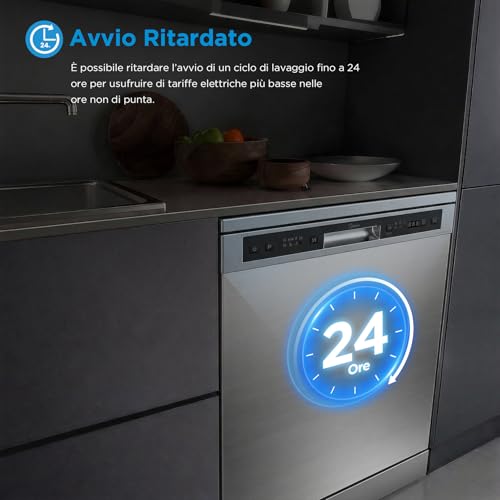 Detalle 2 de Midea Lavastoviglie Libera Installazione 12 Coperti, 6 Programmi, 60 cm inox