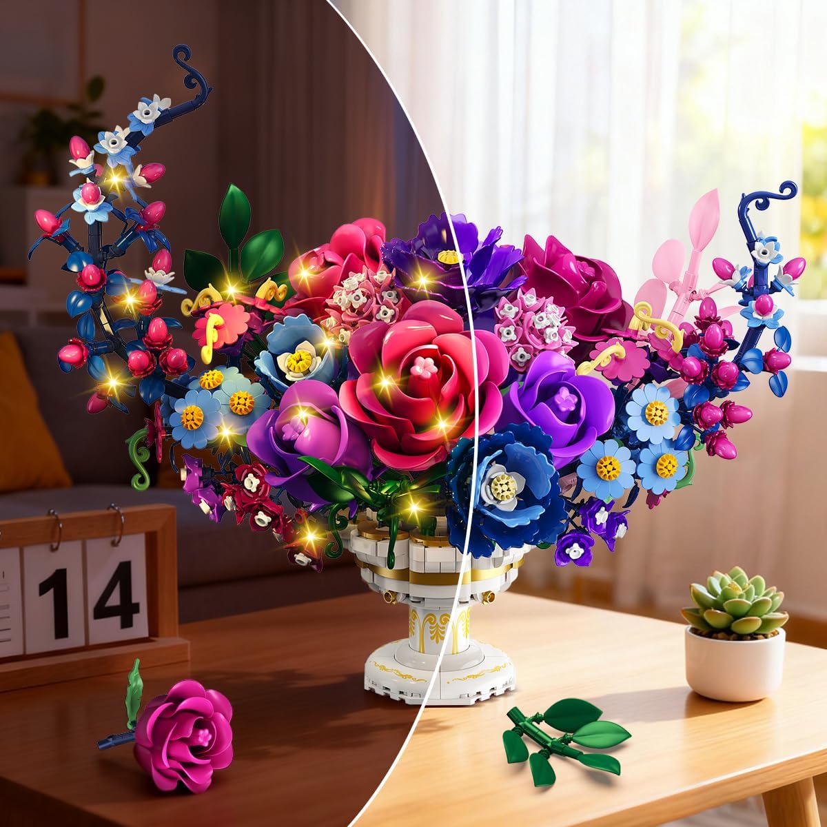 Thumbnail 3 de PLAXSOON Mond Blumen Bauspielzeugset