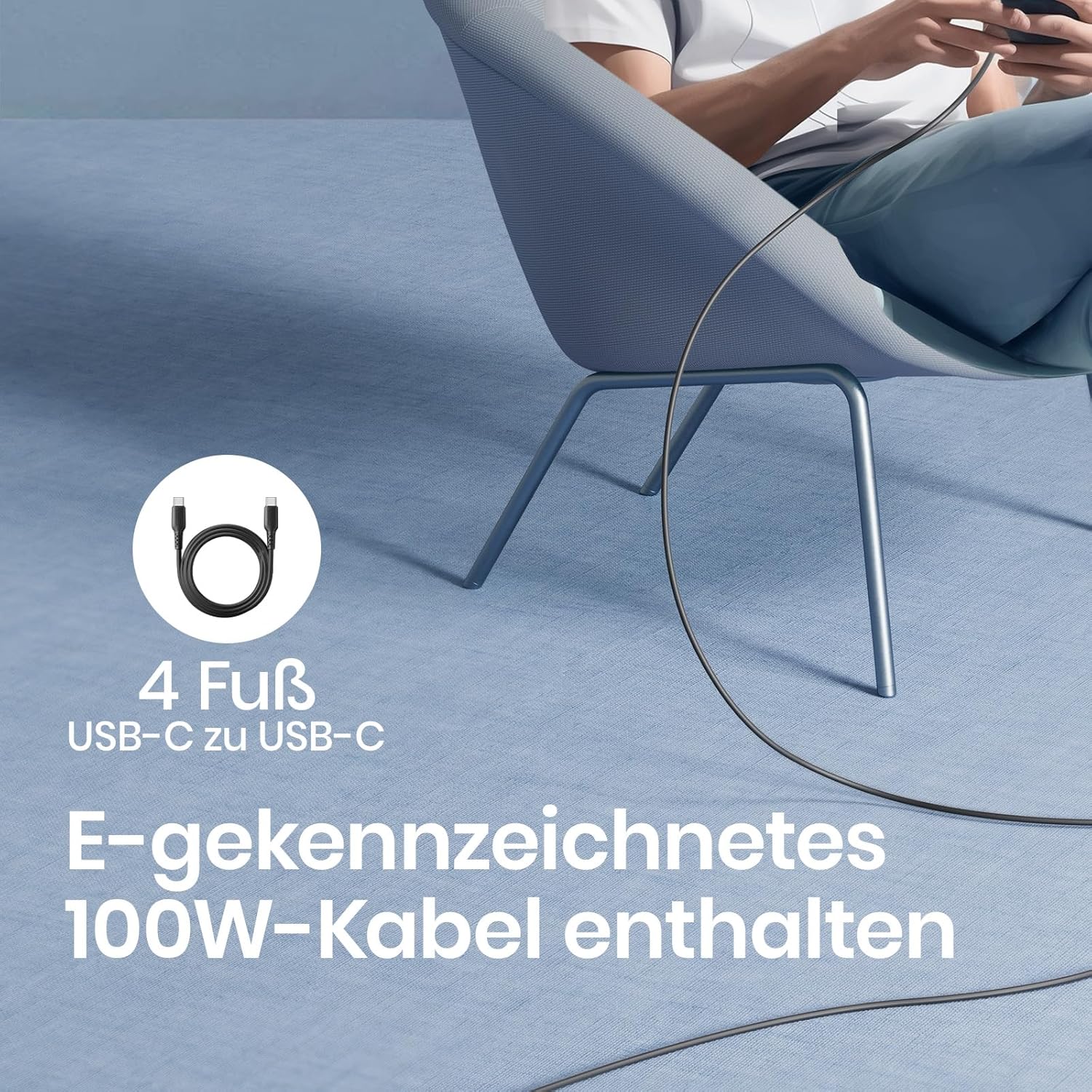 Detalle de INIU 65W Chargeur USB C GaN II — 2 ports (USB‑C + USB‑A), rapide et compact