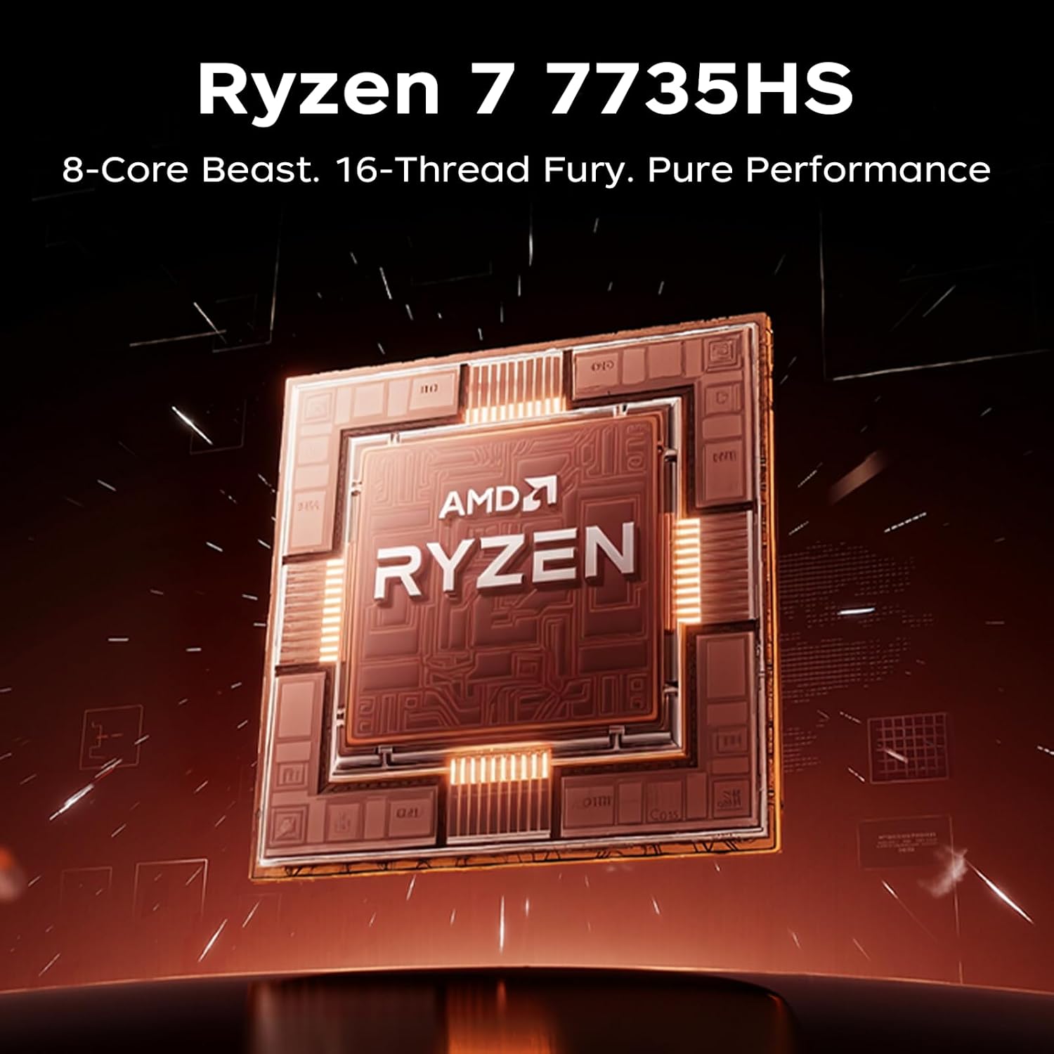 Detalle de Tivique RX16 16.1-Inch Ryzen 7 H255 Gaming Laptop