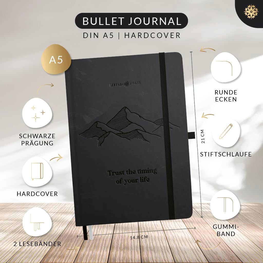 Thumbnail 1 de LEBENSKOMPASS Bullet Journal Notizbuch A5 Mountain