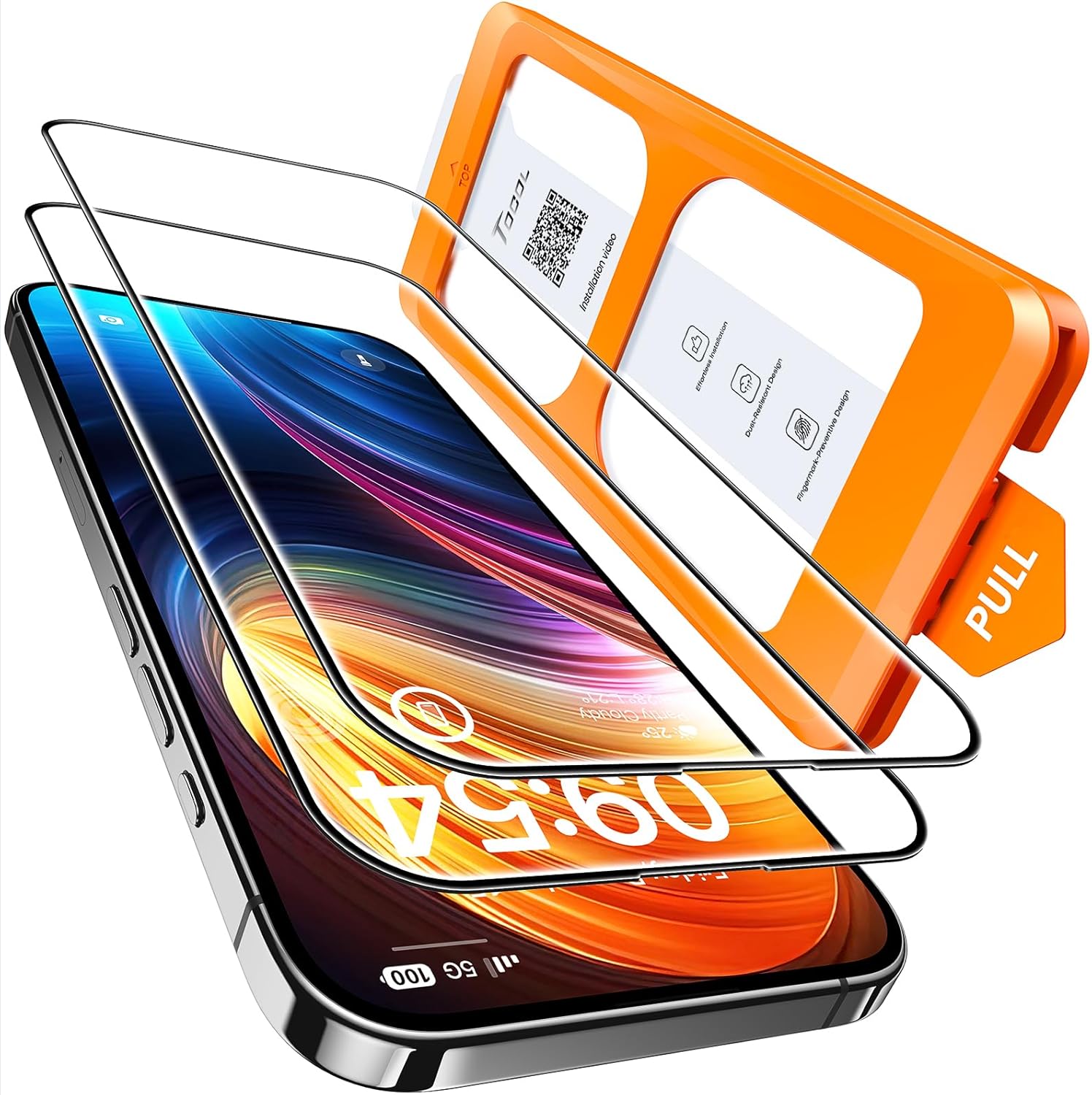Detalle de TOCOL iPhone 16 Tempered Glass Screen Protector 2-pack