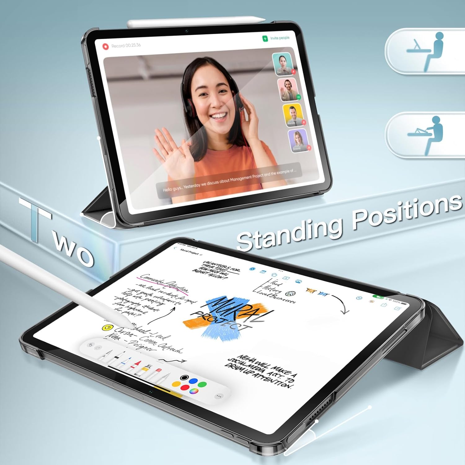 Thumbnail 4 de JETech iPad Air 13‑inch Slim Case with Stand