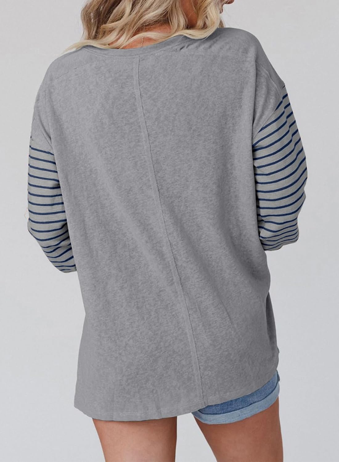 Thumbnail 3 de Dokotoo Damen Langarmshirt mit Rundhalsausschnitt – gestreiftes Sweatshirt im Colorblocking-Design (S–2XL)
