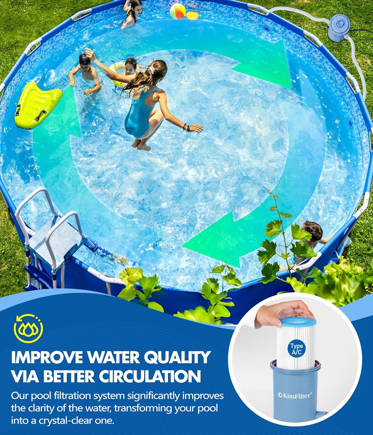 Thumbnail 4 de KimFilter Pro Series 1000 GPH Above Ground Pool Filter Pump