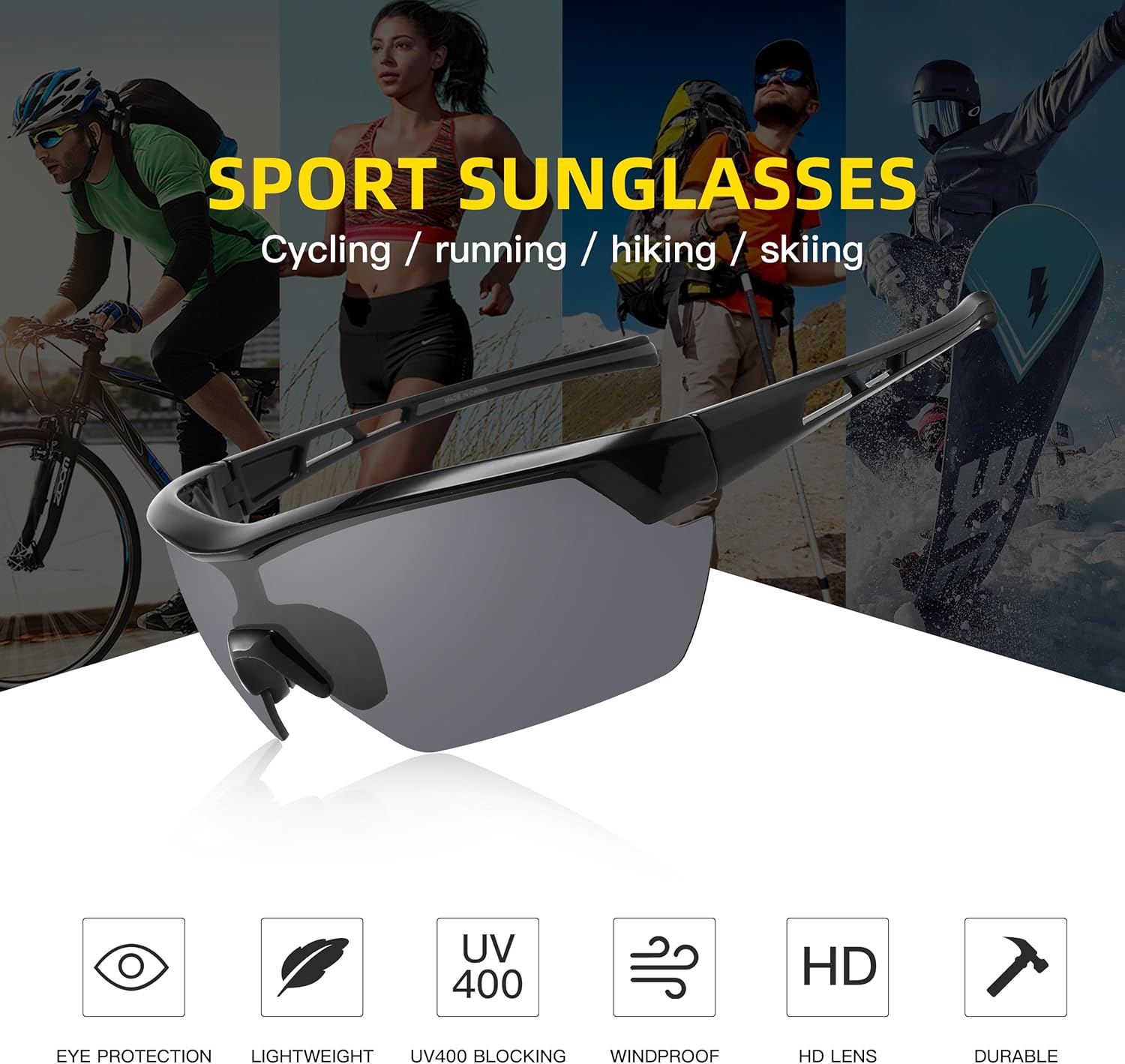 Thumbnail 5 de SINSPORT eyewear Kinder-Fahrradbrille mit UV400-Schutz (Sportbrille für Jungen & Mädchen)