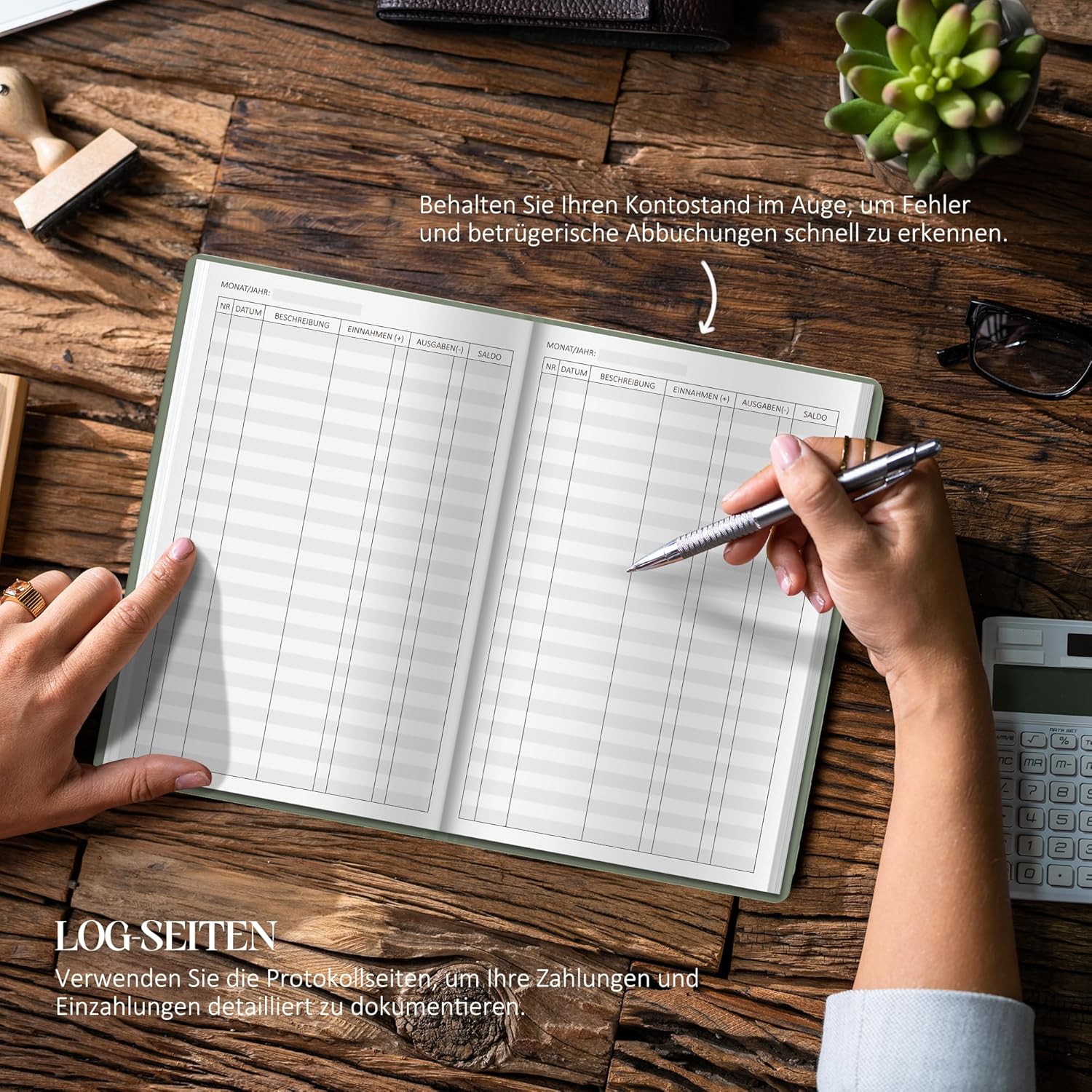 Thumbnail 3 de BIROYAL Kassenbuch A5 mit 120 Seiten – Haushaltsbuch & Budget Planner für Einnahmen und Ausgaben