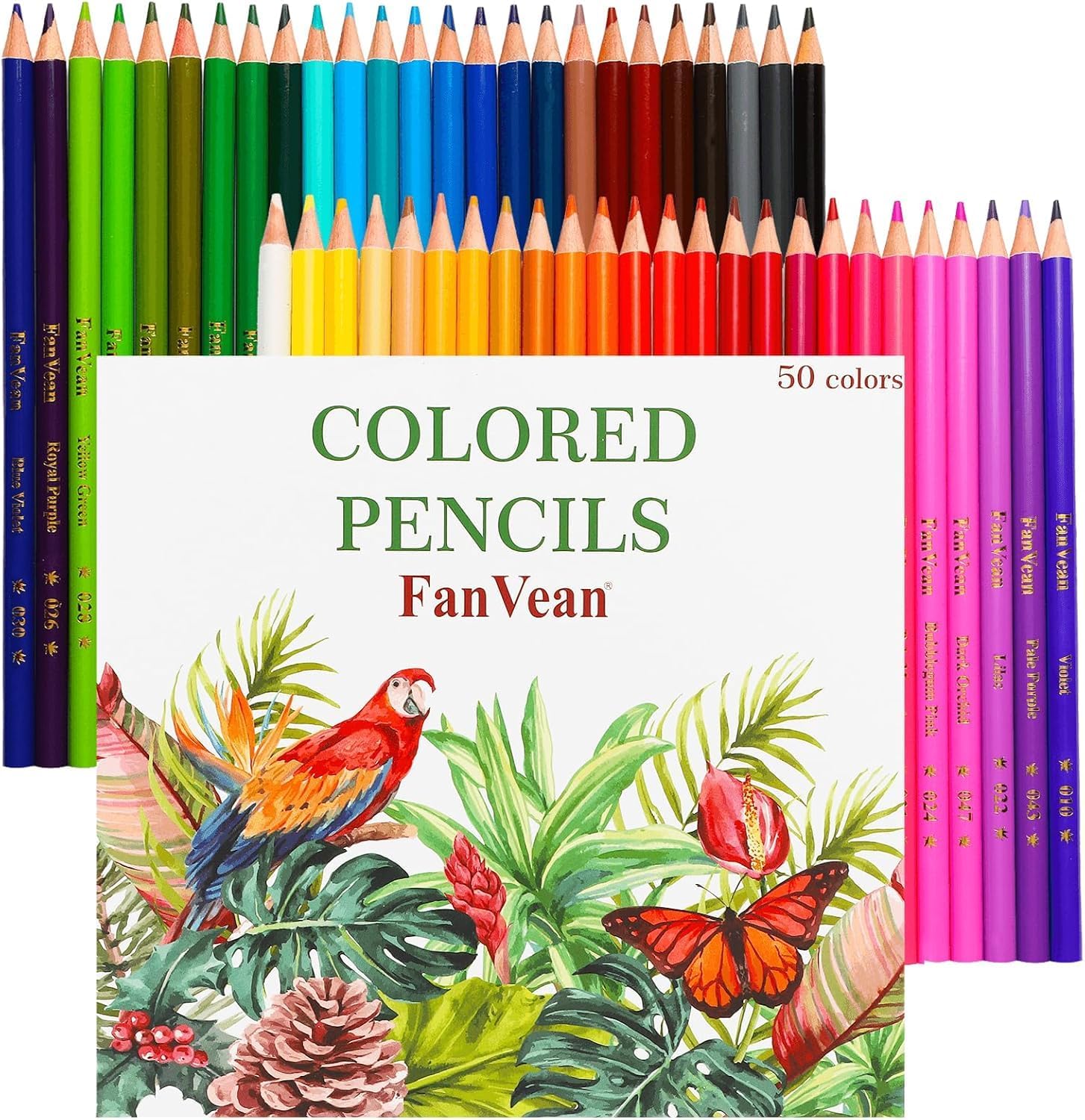 Detalle de FanVean 101 Colored Pencils, 50 Colors, Soft Core, Pre-Sharpened