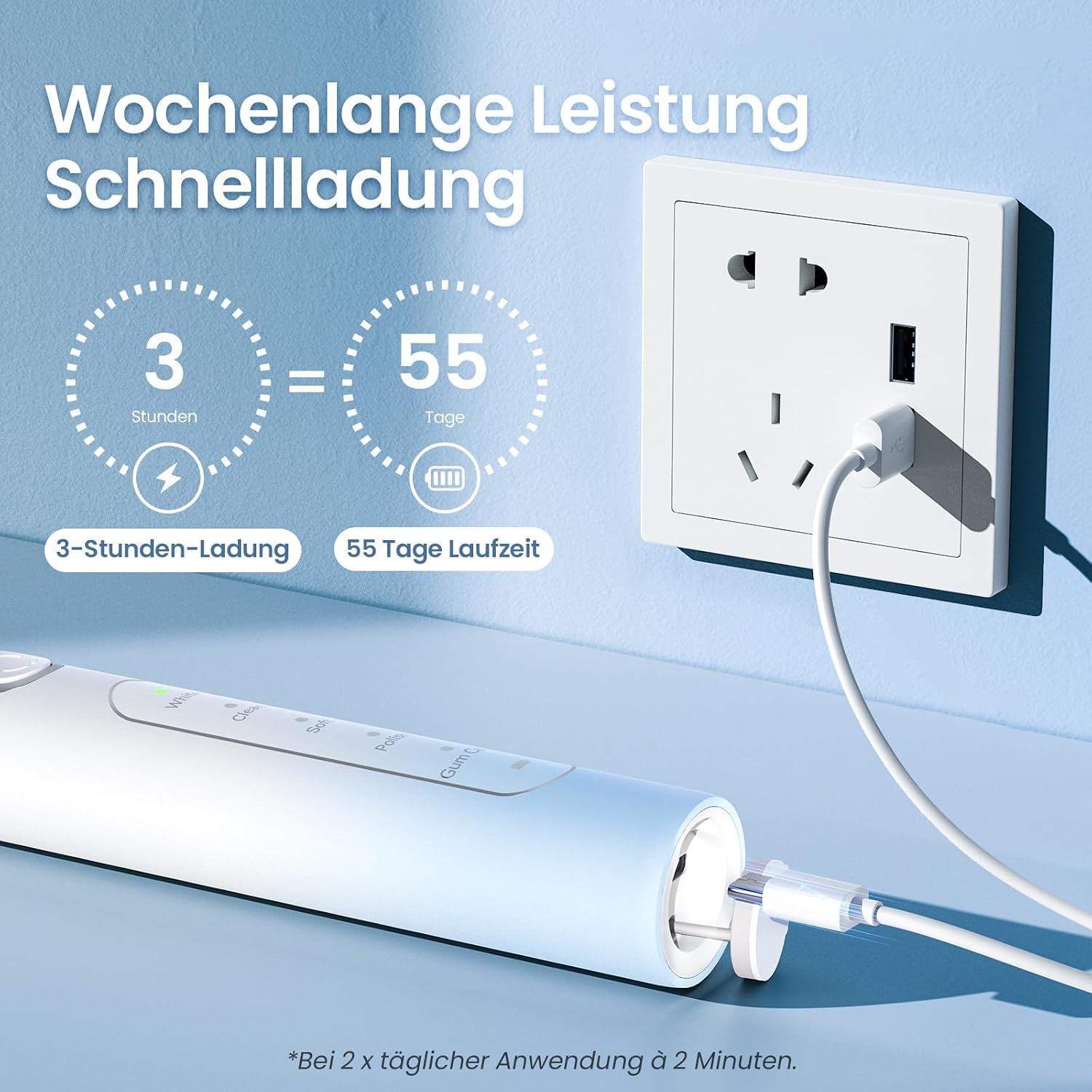 Thumbnail 3 de YUNCHI C2 elektrische Zahnbürste mit 40.000 VPM
