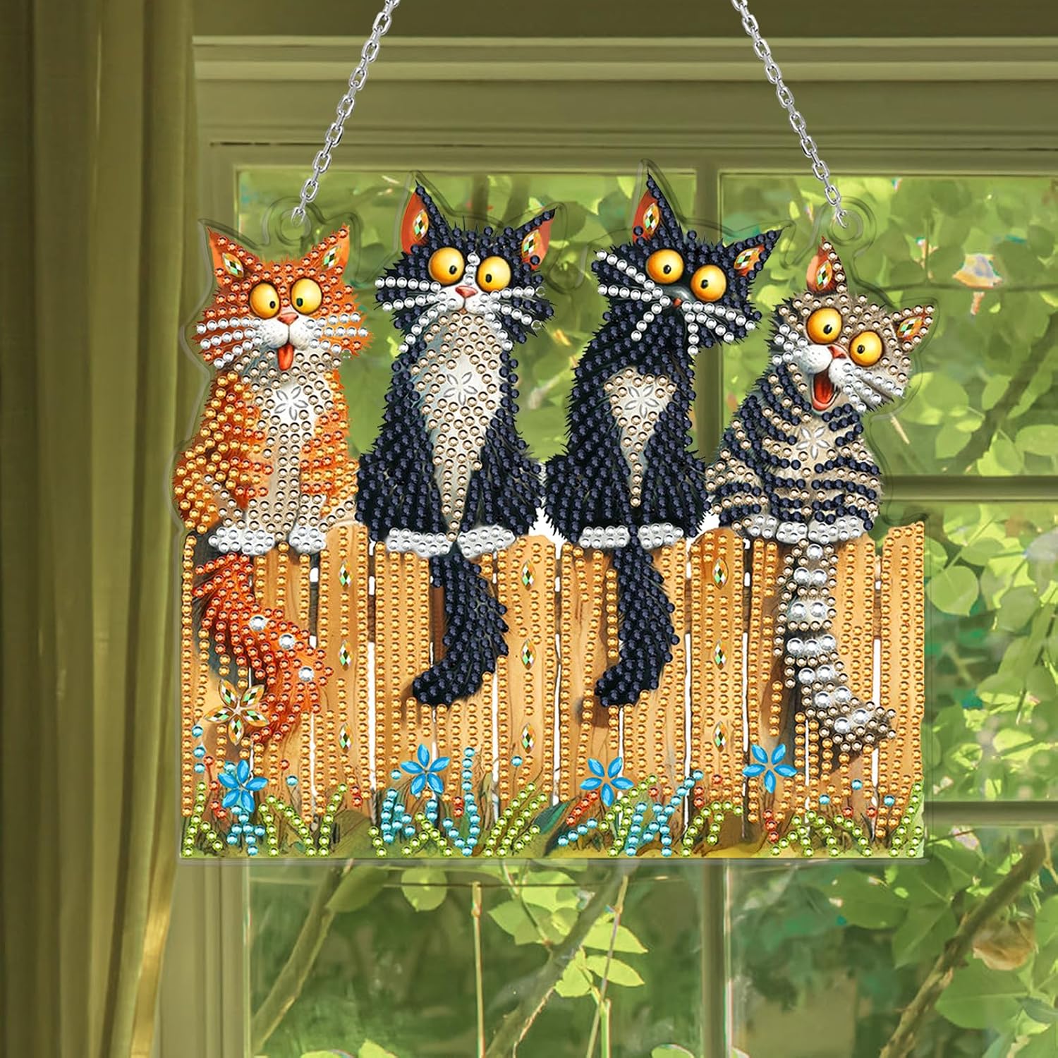 Detalle de Yiminu.DS Diamond Painting Set – Katze, 5D Diamant Painting mit Acrylplatte