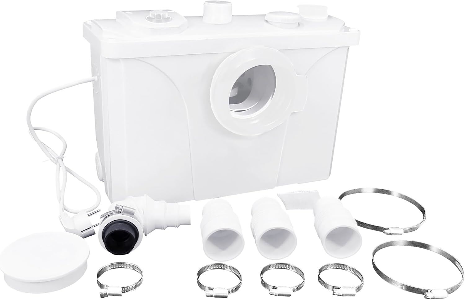 Detalle de LZQ 700 W afvalwaterpomp met vier inlaten en actiefkoolfilter
