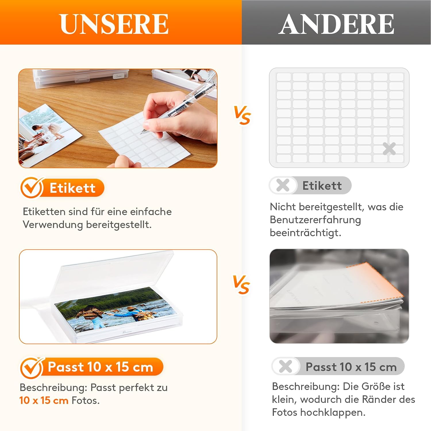 Detalle 2 de Lifewit Foto Aufbewahrungsbox 1800 Fotos