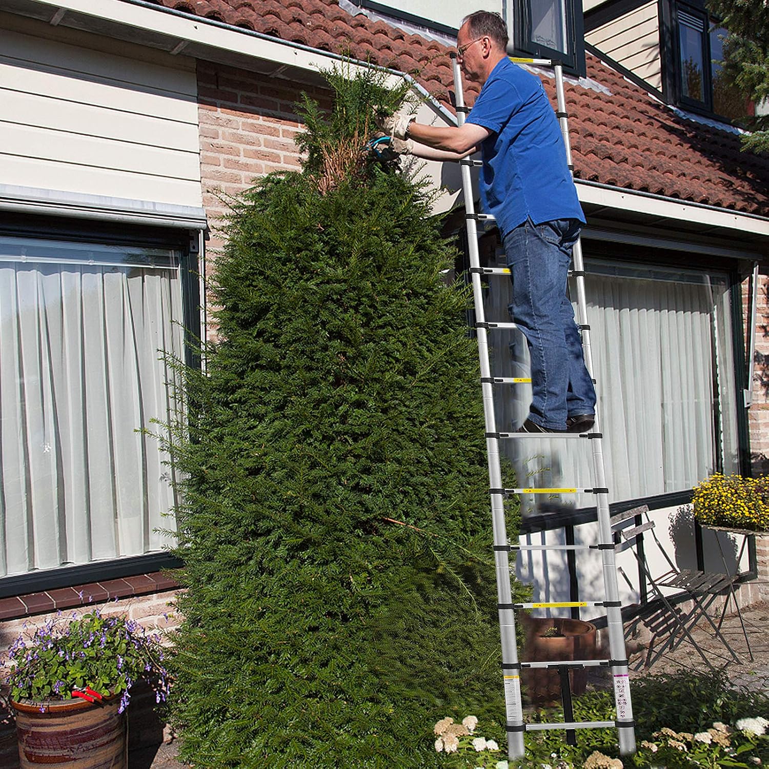 Thumbnail 6 de LZQ 3.2 m Aluminium Telescopic Ladder, 11 Steps, 150 kg Capacity