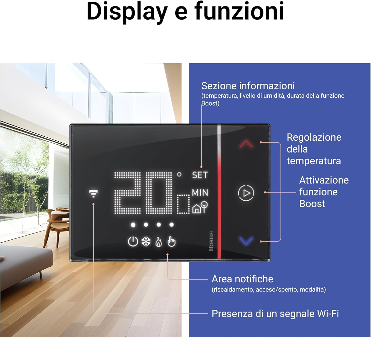 Thumbnail 4 de BTICINO SXG8002 Smarther2: Termostato WiFi da Incasso perCasa Intelligente