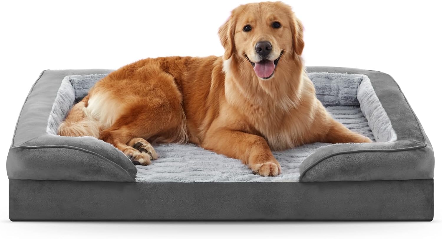Detalle de FURTIME C-GrayBed-42 Orthopedic Dog Bed, XL Waterproof, Washable Cover