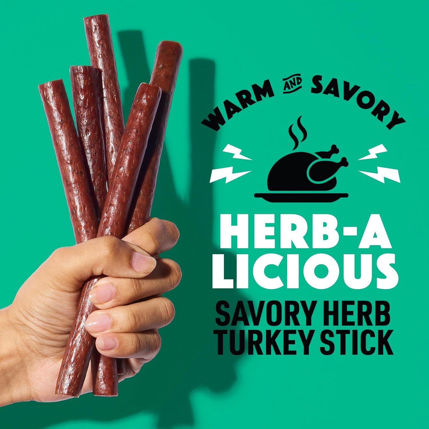 Detalle de Lorissa’s Kitchen 10000042953 Herb-A-Licious Turkey Sticks, 24-Pack, Zero Sugar