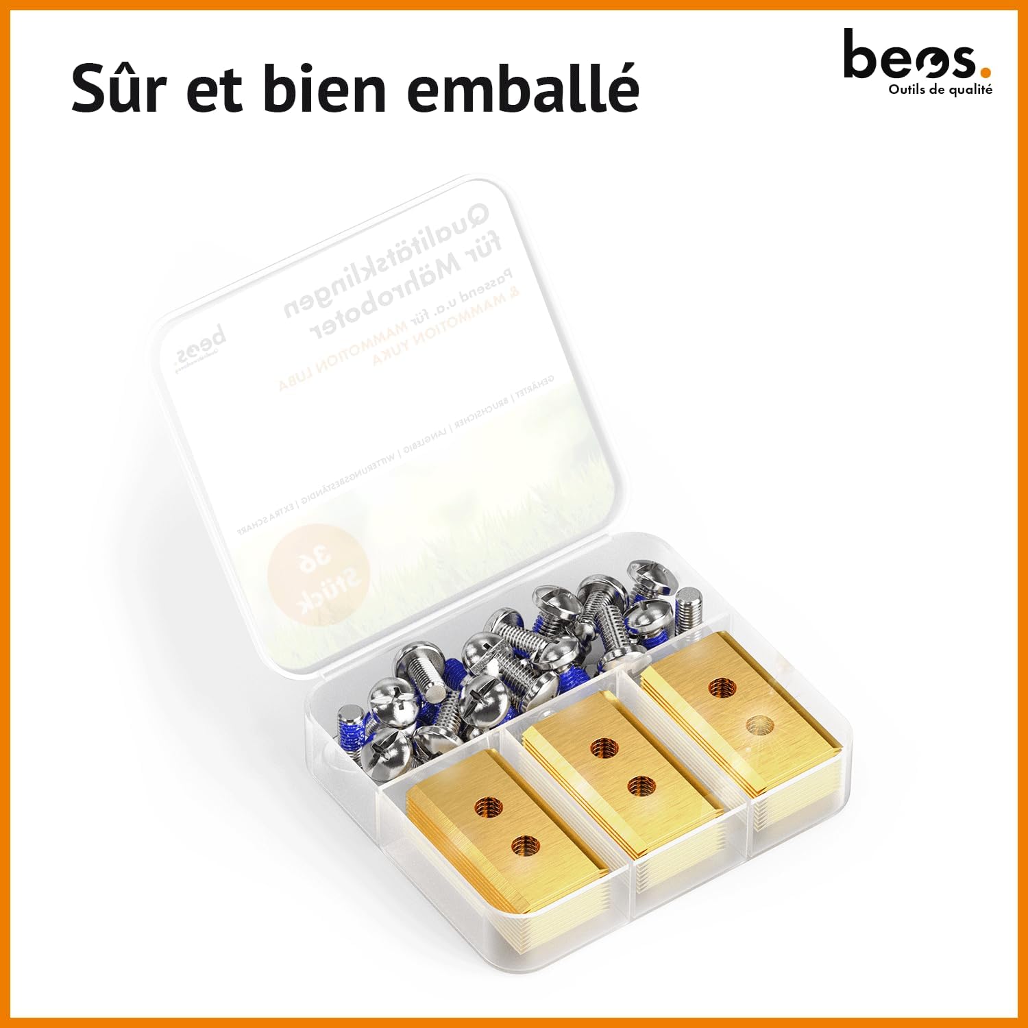 Thumbnail 6 de BEOS 36 x Lames de Rechange Premium Titan avec vis de sécurité pour Mammotion (LUBA, LUBA 2, YUKA, LUBA Mini & YUKA Mini)