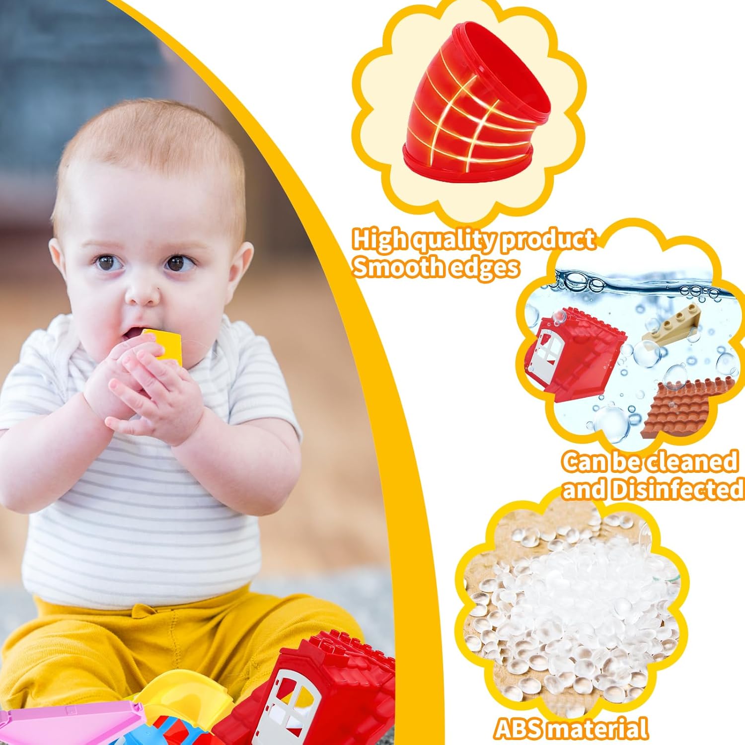 Thumbnail 4 de Mirthben Ergänzungsset für Duplo Steine – 18-teiliges Kreativ-Set mit Türen, Fenstern, Möbeln & Zubehör, compatibel mit großen Bausteinen ab 3 Jahren