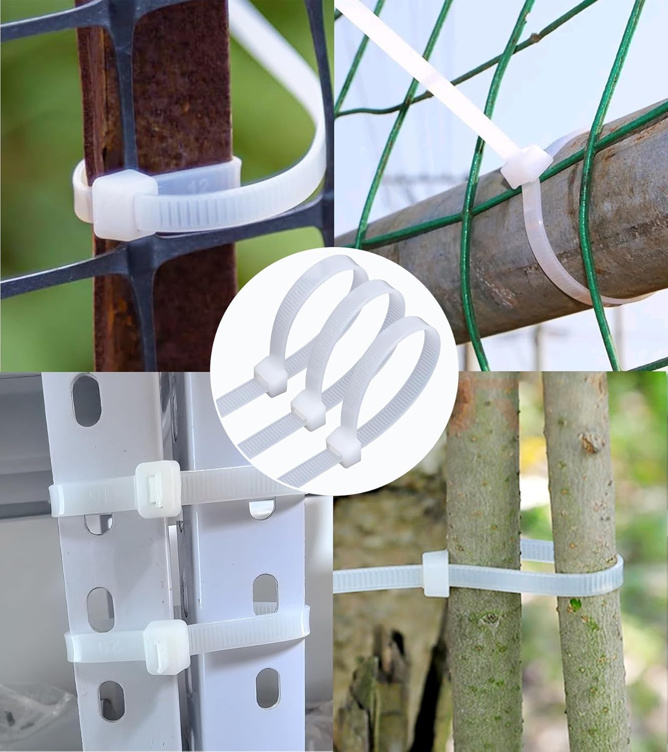 Thumbnail 4 de Menylon Clear Cable Ties 300mm x 7.6mm (50-pack) heavy-duty long white zip ties
