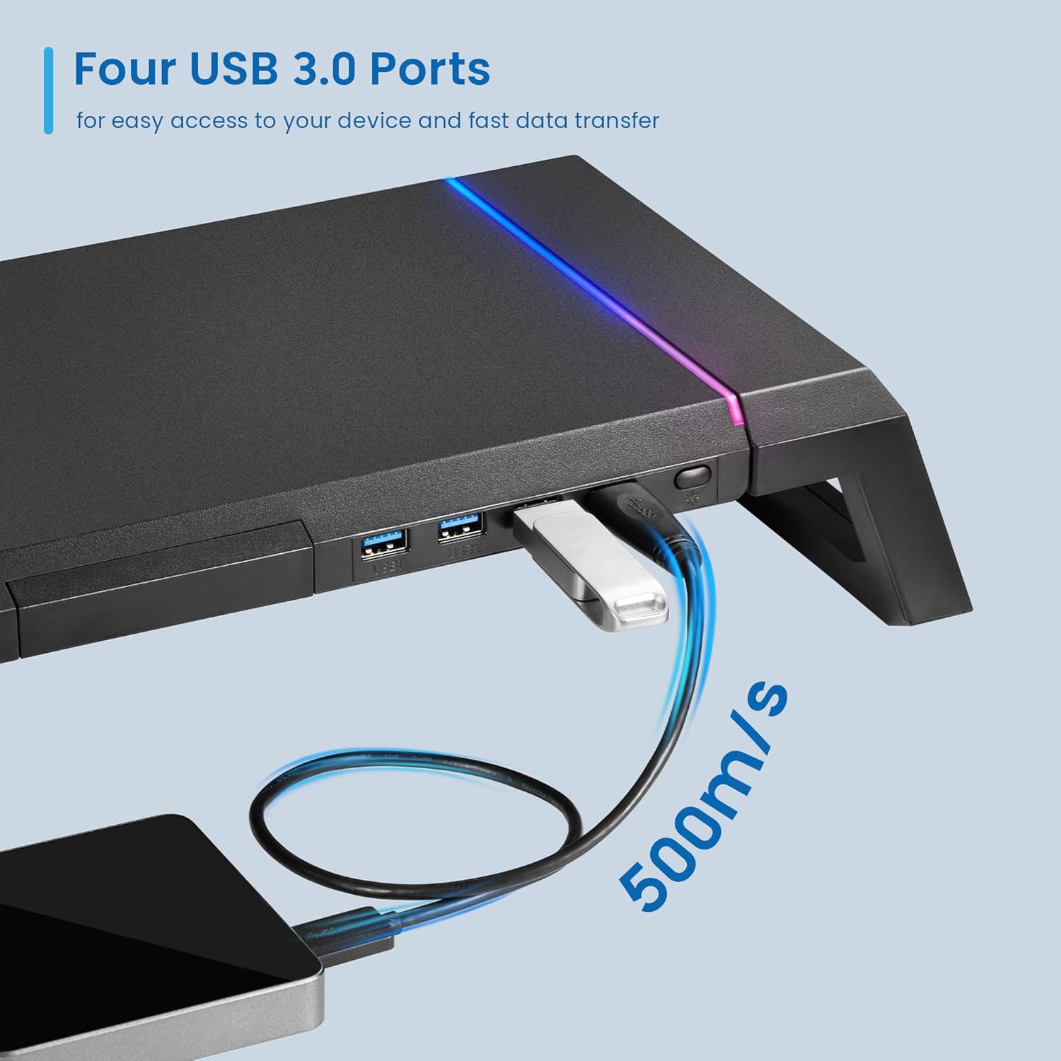 Thumbnail 4 de EW1268: Supporto per Monitor RGB con cassetto e hub USB 4 porte – fino a 27'' e 20 kg