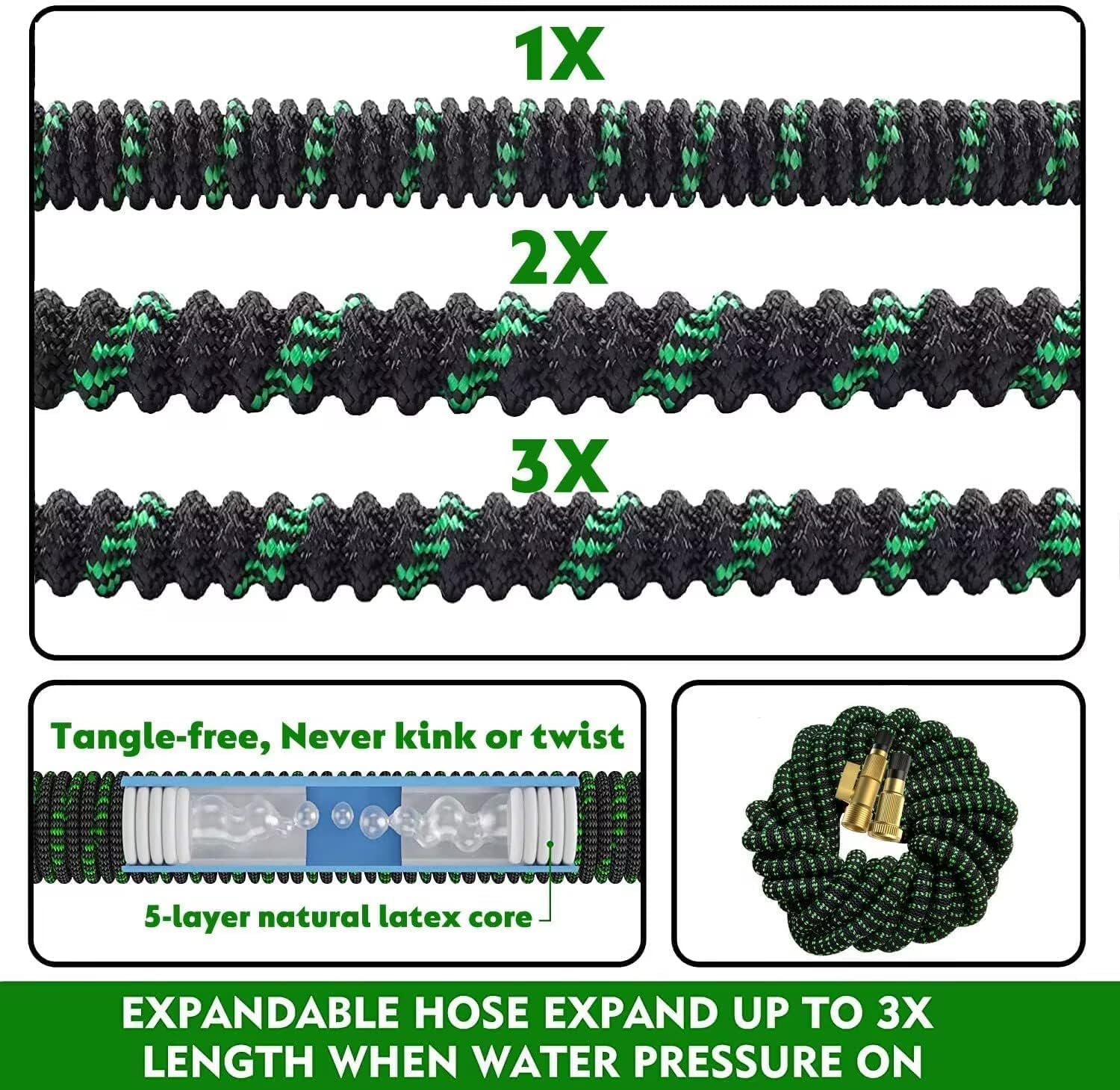 Detalle 2 de Semifrut 100 Ft Expandable Garden Hose with 10-Function Spray Nozzle