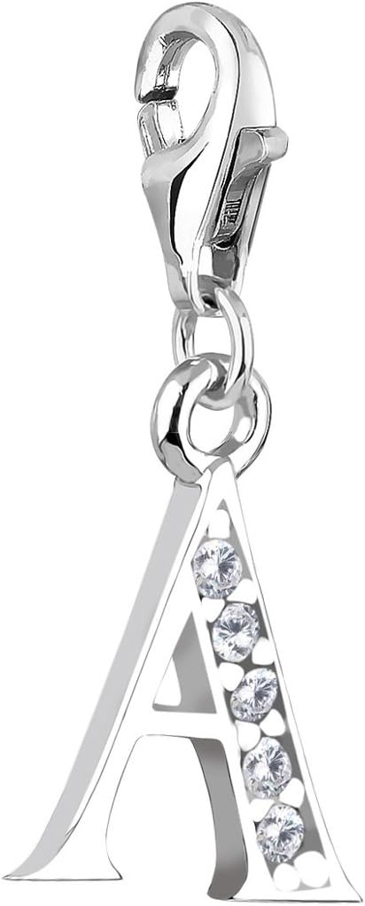 Detalle de Nenalina Charm-Anhänger „Buchstabe A“ mit Karabiner aus 925 Sterlingsilber (712701-019)