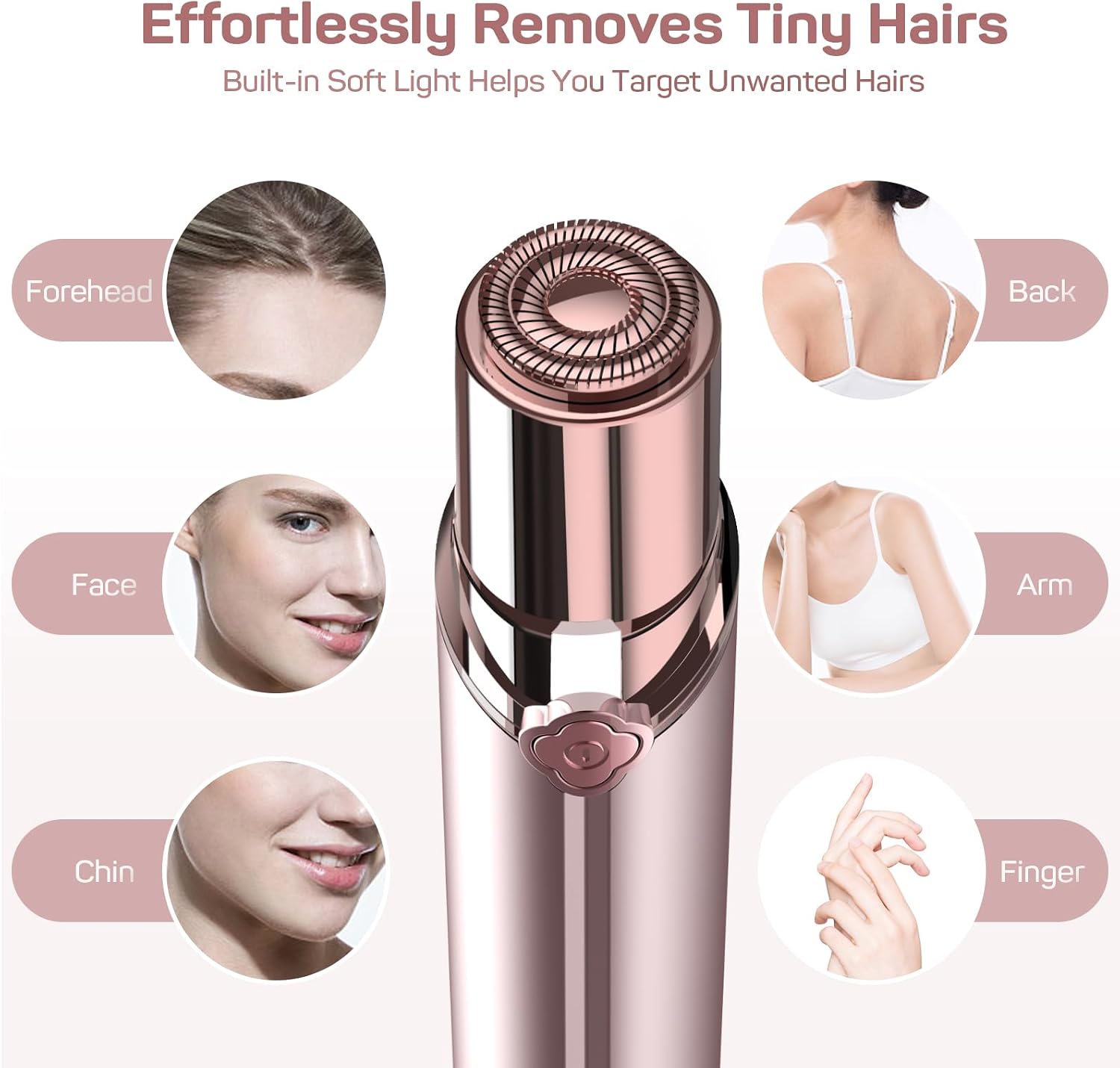Thumbnail 1 de Facial Hair Removal for Women - As Seen on TV: Gentle, Painless Electric Face Shaver with 2 Replacement Heads