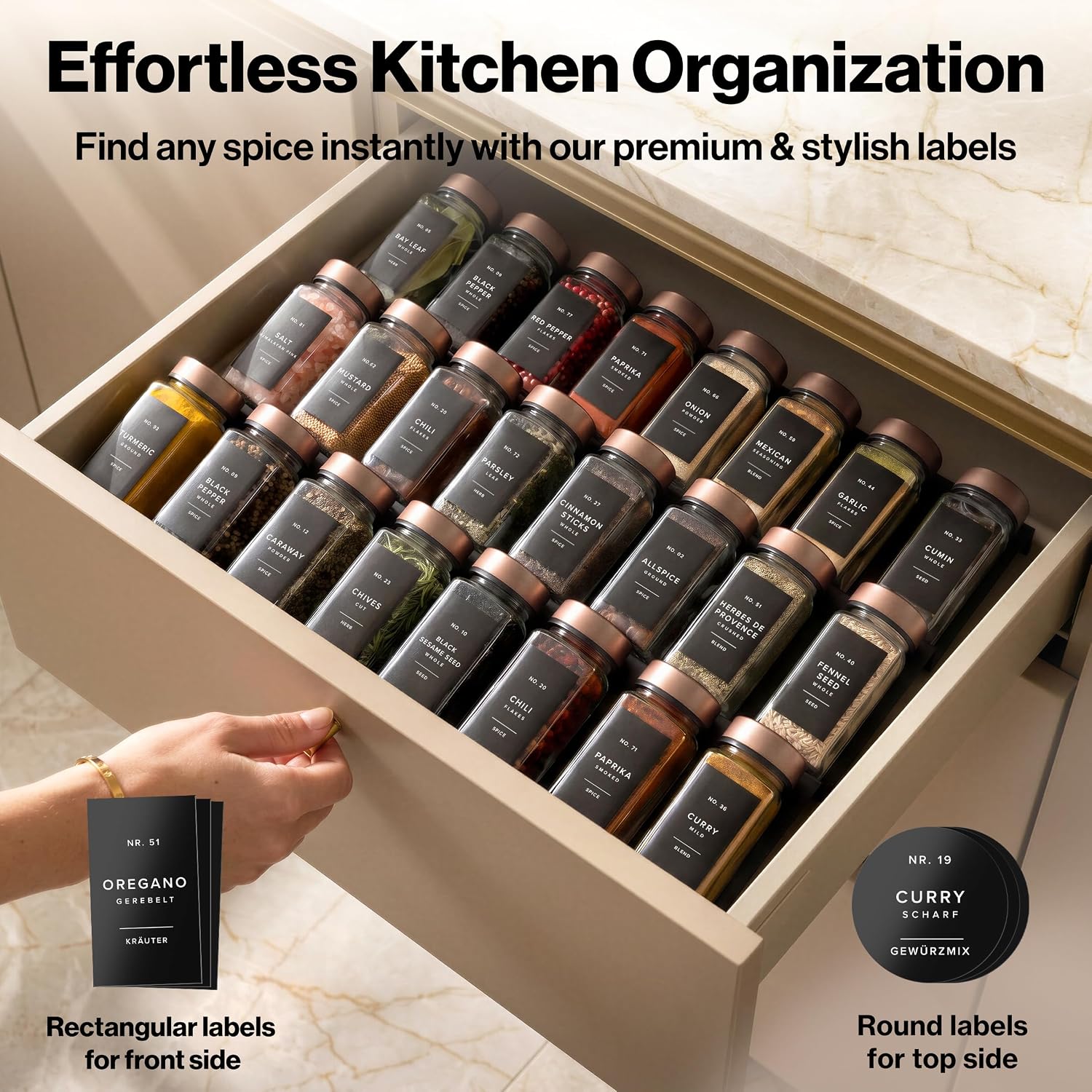 Detalle de EDELHAUS Glass Spice Jars, 4 oz